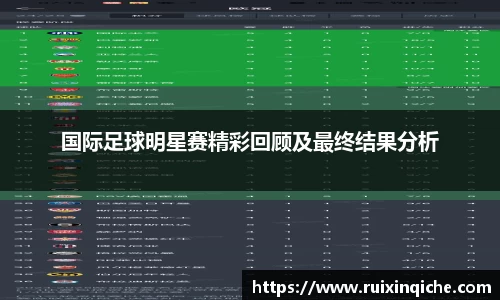 国际足球明星赛精彩回顾及最终结果分析